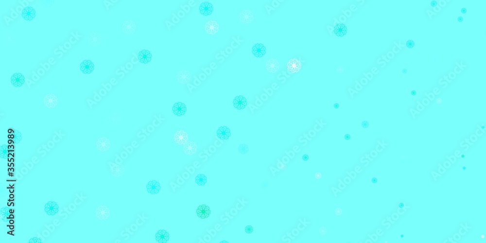 Light Green vector doodle texture with flowers. Light Green vector doodle texture with flowers.