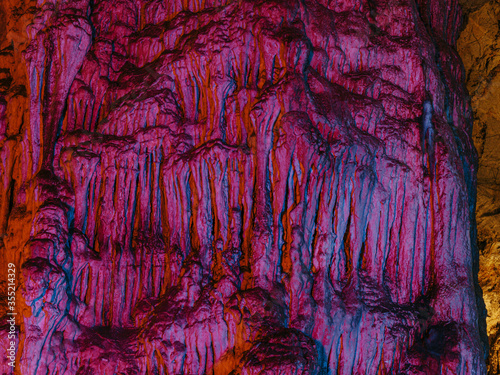 Stalagmite and stalactites, Inside the Melidoni cave. Crete. Greece photo