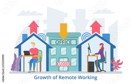 Growth of Remote Working concept photo