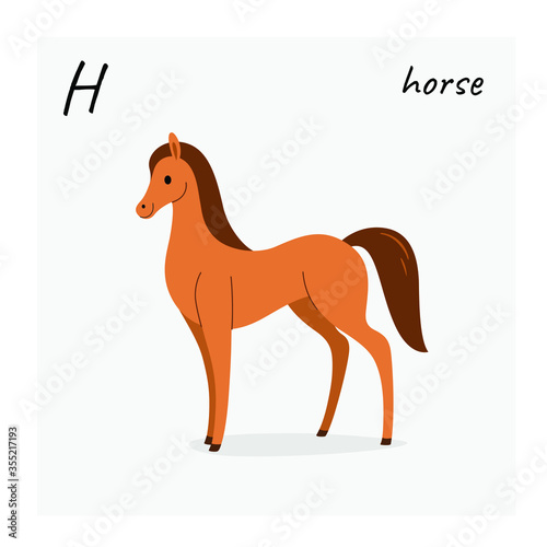 Cartoon horse - cute character for children. Vector illustration in cartoon style.