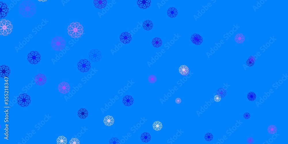 Light Pink, Blue vector natural backdrop with flowers.