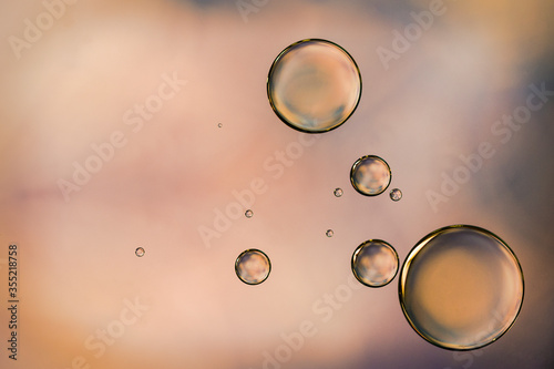 Colorful bubbles in water