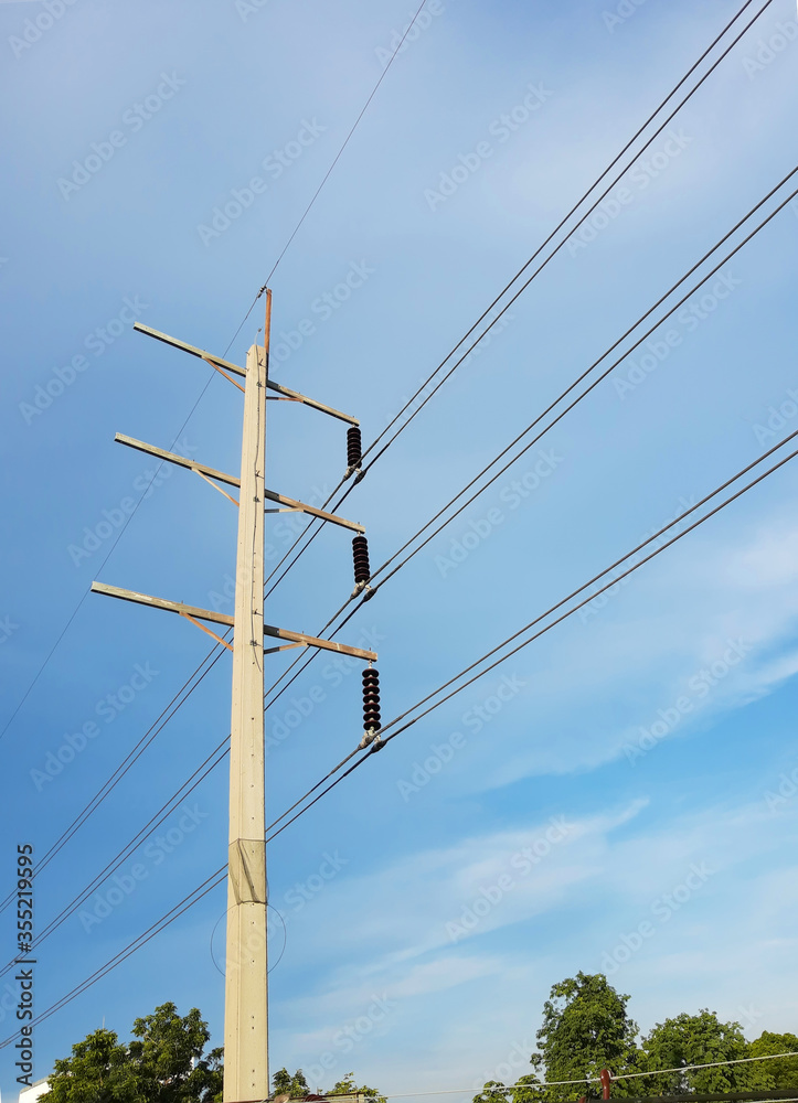 electric pole with blue sky background , Ideal for use in the design fairly. electric pole with blue sky background , Ideal for use in the design fairly.