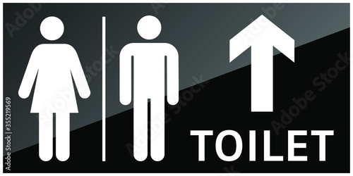 Male and female toilet black and white isolated on white background flat icon vector.