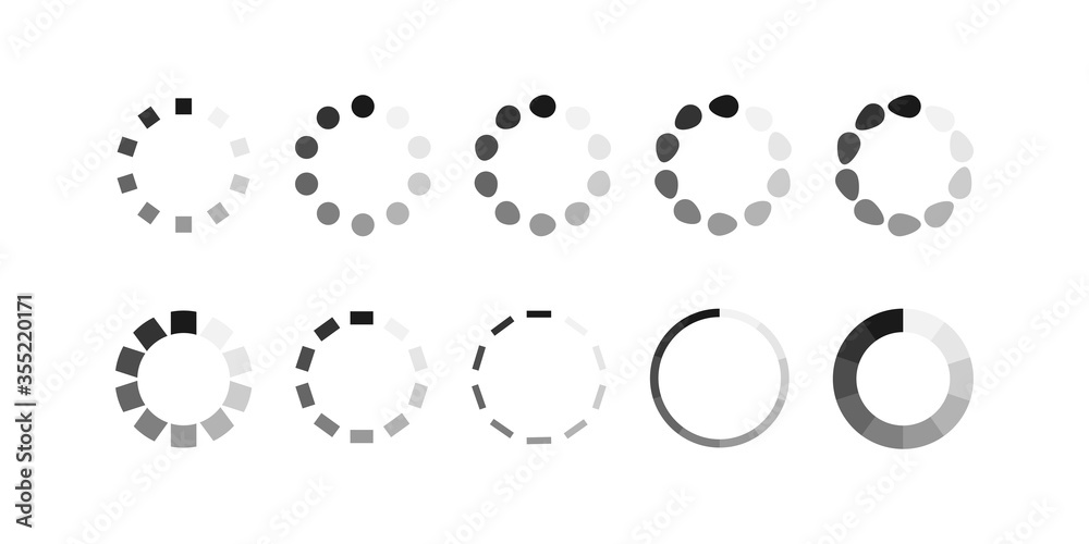 Circle loader bar, icon, for your design. Load vector simbol illustration in flat Circle loader bar, icon, for your design. Load vector simbol illustration in flat