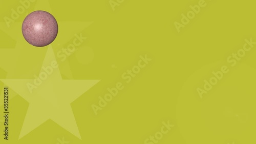 Yellow background with a bowling ball and animated stars