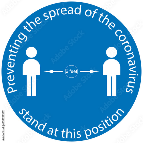 Icon people concept Social Distancing stay 6 feet apart from other people, vector illustration 