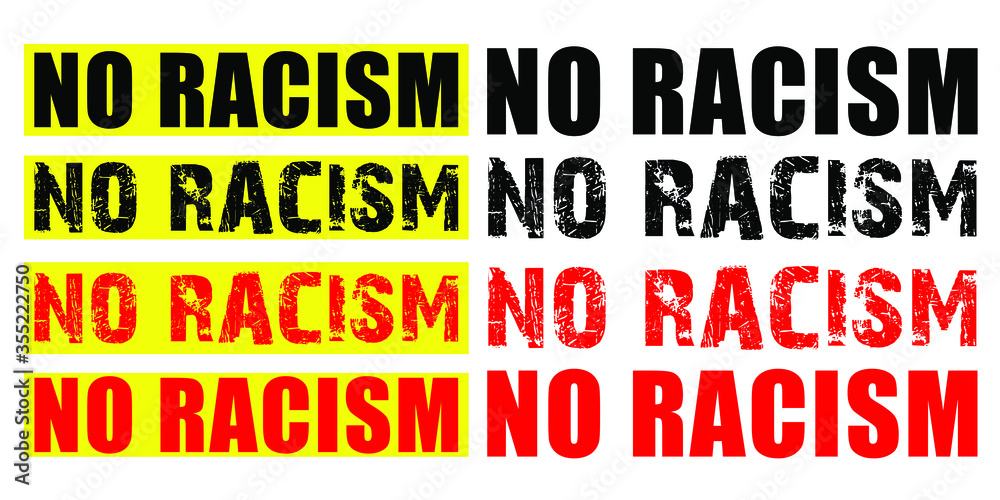 No racism isolated vector icon collection. Black lives matter protest in USA America