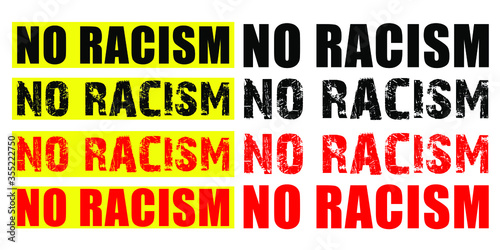 No racism isolated vector icon collection. Black lives matter protest in USA America