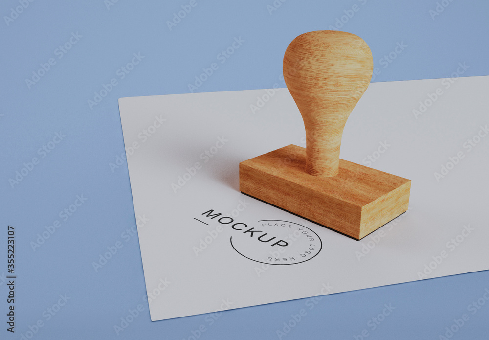 Stamp With Paper Mockup Stock Template 