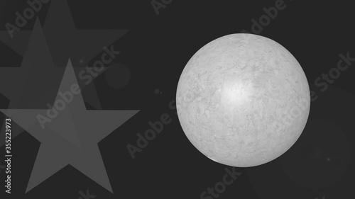 Black background with a bowling ball and animated stars