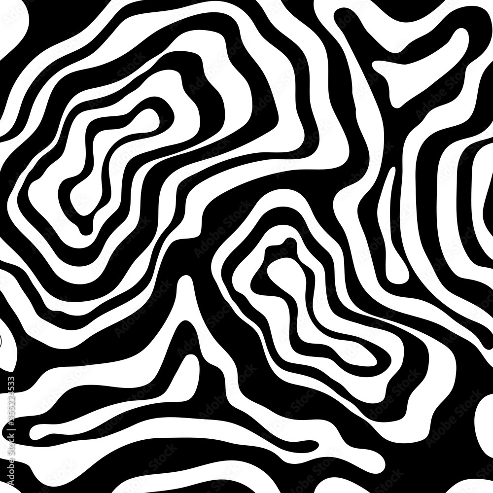 Obraz premium Seamless pattern Tiger stripes. Vector Animal Skin . Black And White illustration for fabric
