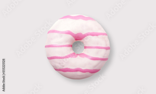 Glazed donut on a white background