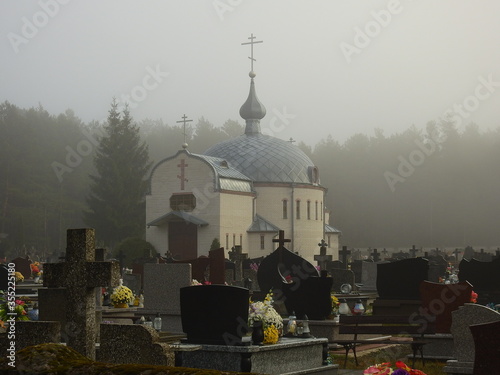 wyswiecona w 2005 roku prawoslawna cerkiew cmentarna pod wezwaniem swietego tomasza apostoła w miejscowosci milejczyce na podlasiu w polsce photo