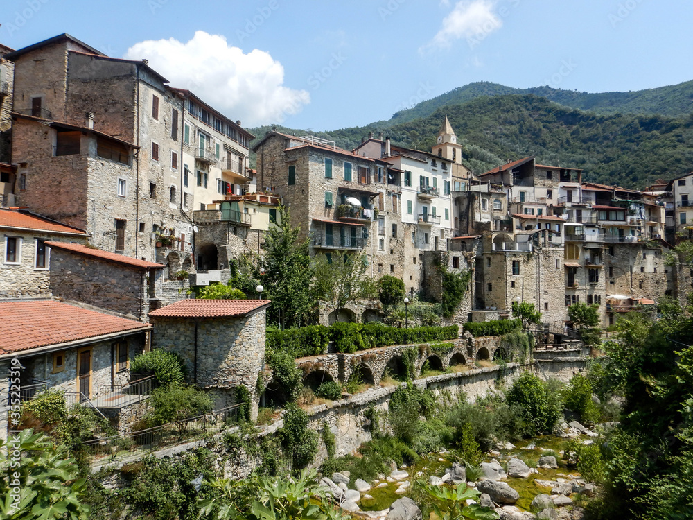 Obraz premium View of the Rocchetta Nervina Sitano village within the Liguria Region - Italy