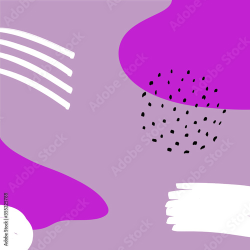 Hand drawn abstract Pop Memphis Background.Applicable for brochures, posters, banners and covers.