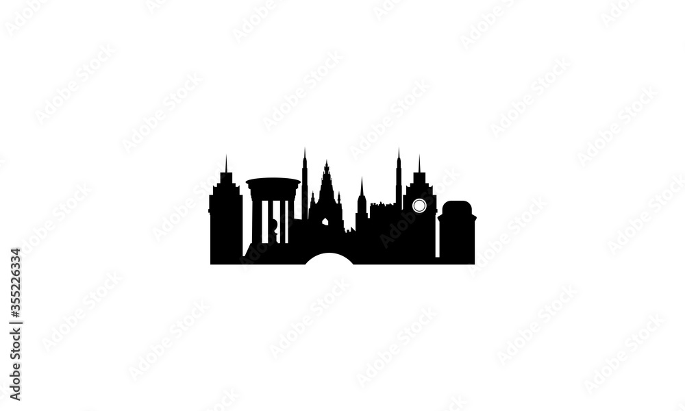 skyline, city, silhouette, building, urban, buildings, tower, black