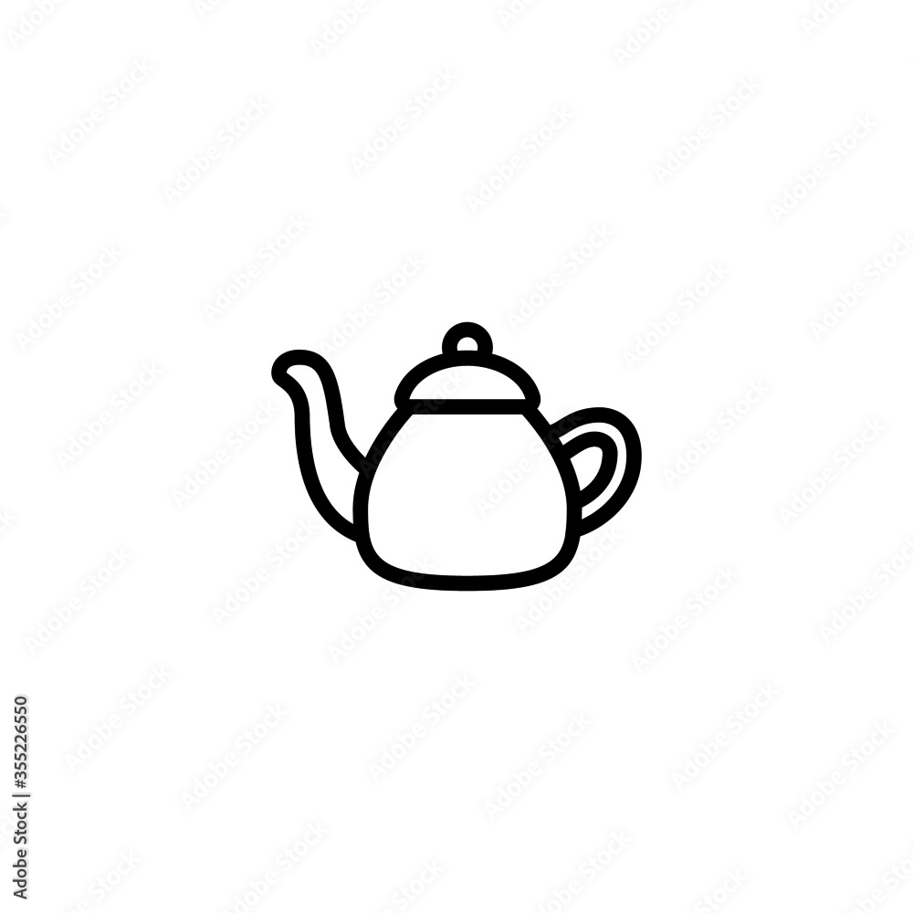 Tea pot vector icon in linear, outline icon isolated on white background Tea pot vector icon in linear, outline icon isolated on white background