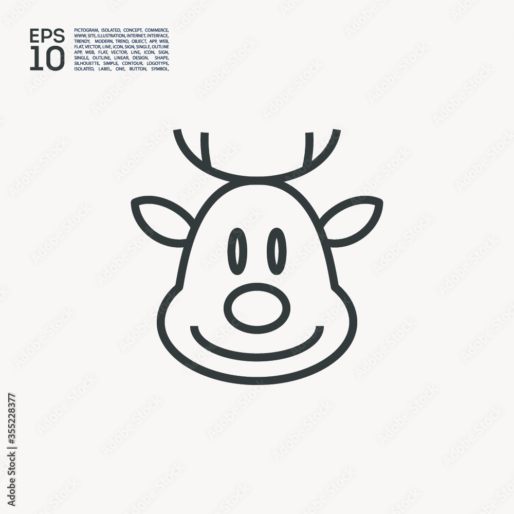 christmas deer line vector icon christmas deer line vector icon