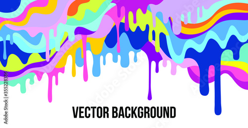 Colorful abstract paint on whtie background.