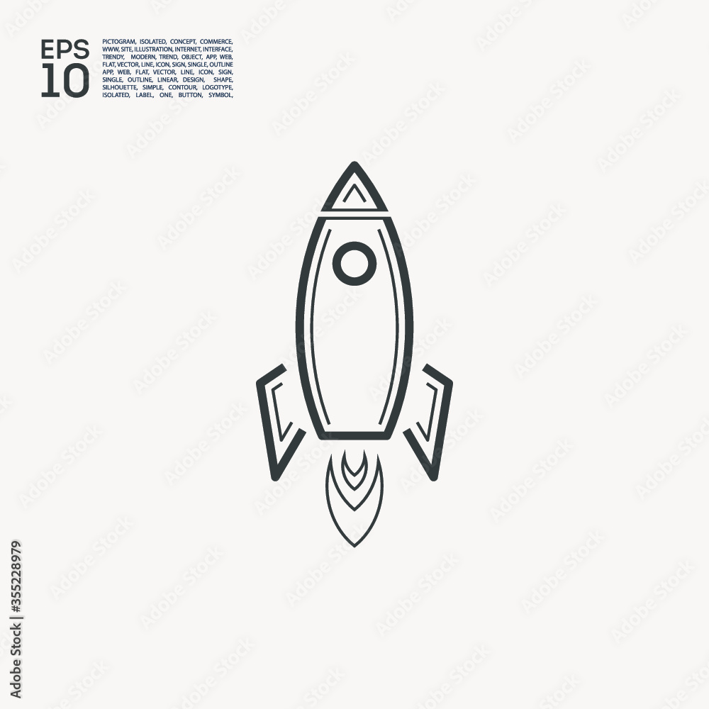 Launch rocket line vector icon for websites and mobile. Startup isolated flat linear icons for application and info-graphic.