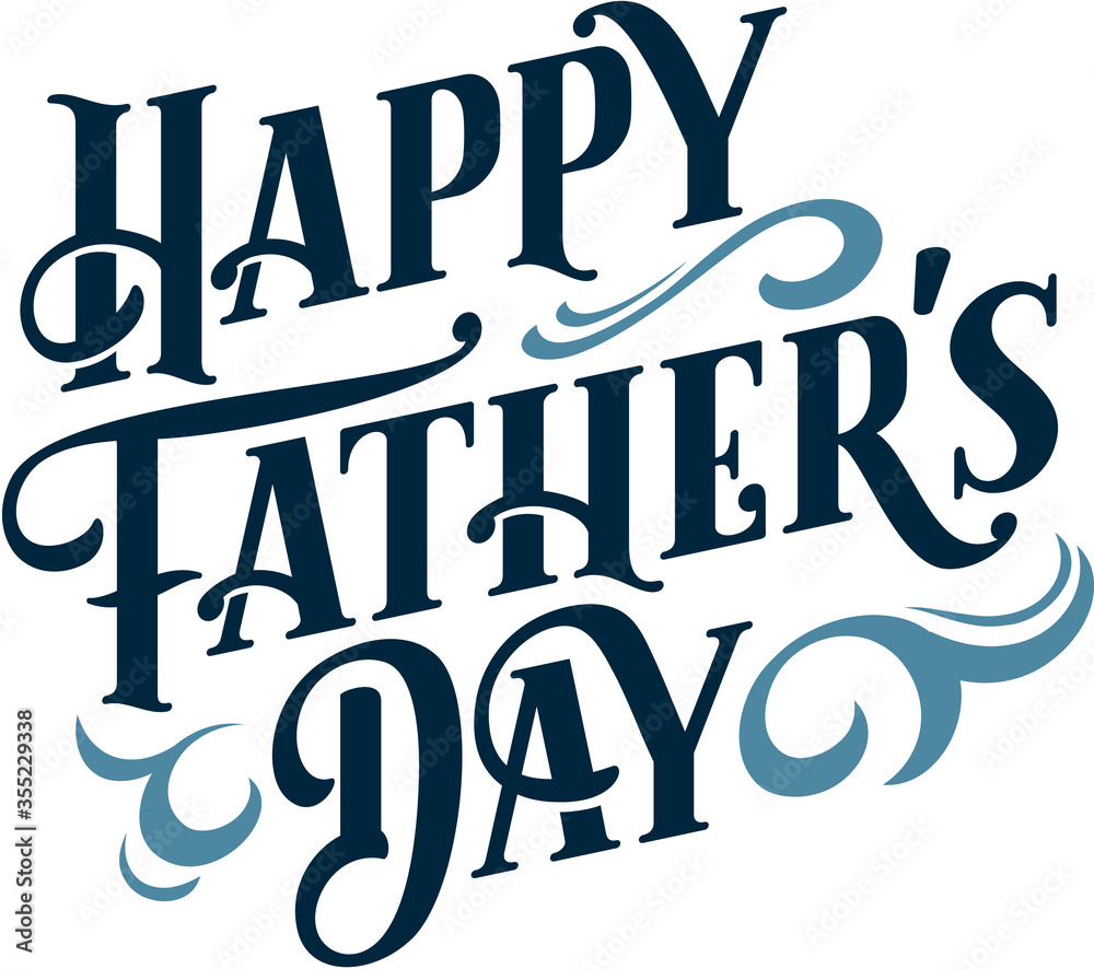 Happy Fathers Day Custom Text Banner - obrazy, fototapety, plakaty 
