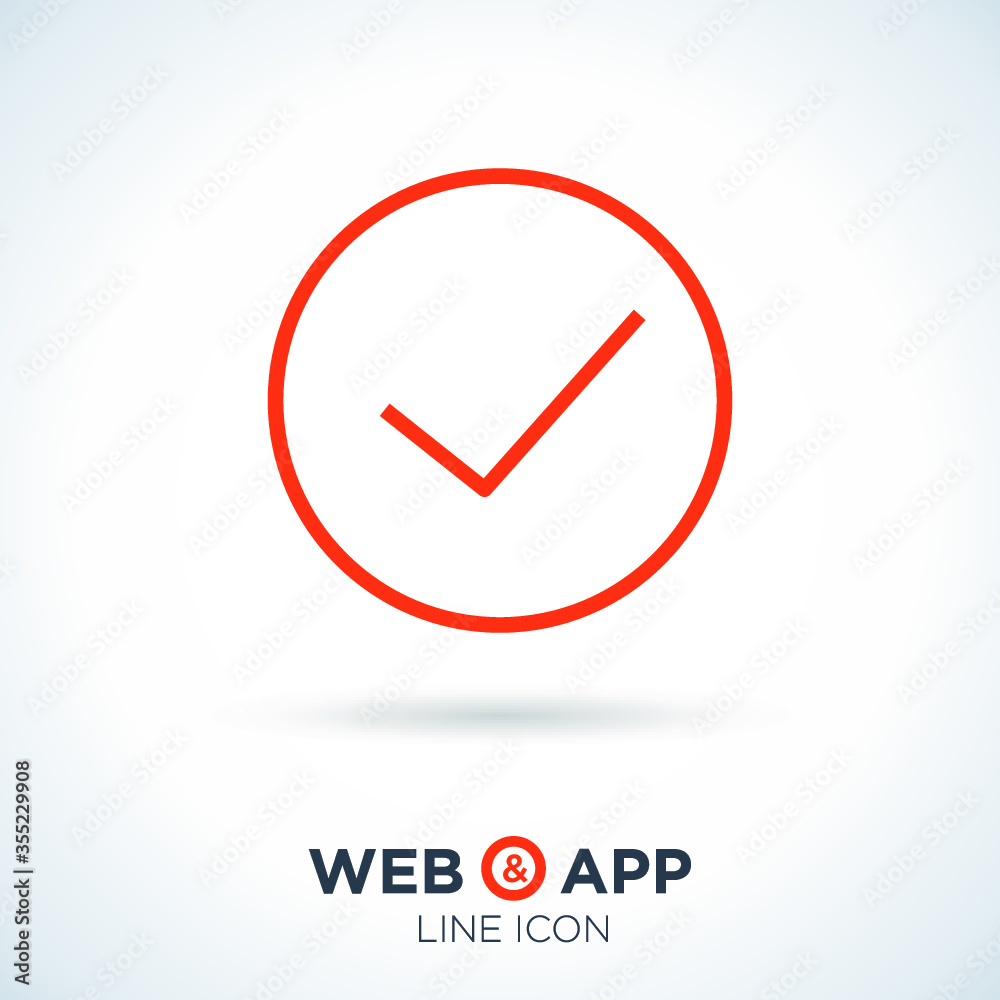 Check mark tick confirm line vector icon Check mark tick confirm line vector icon