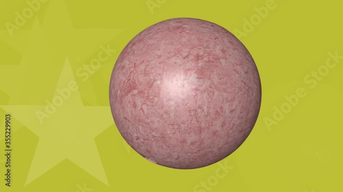 Yellow background with a bowling ball and animated stars