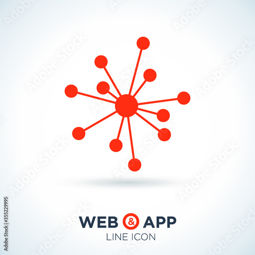 Hub network connection line vector icon