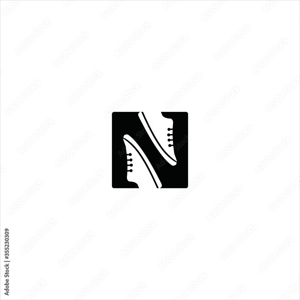 N and shoes logo icon vector Stock Vector | Adobe Stock