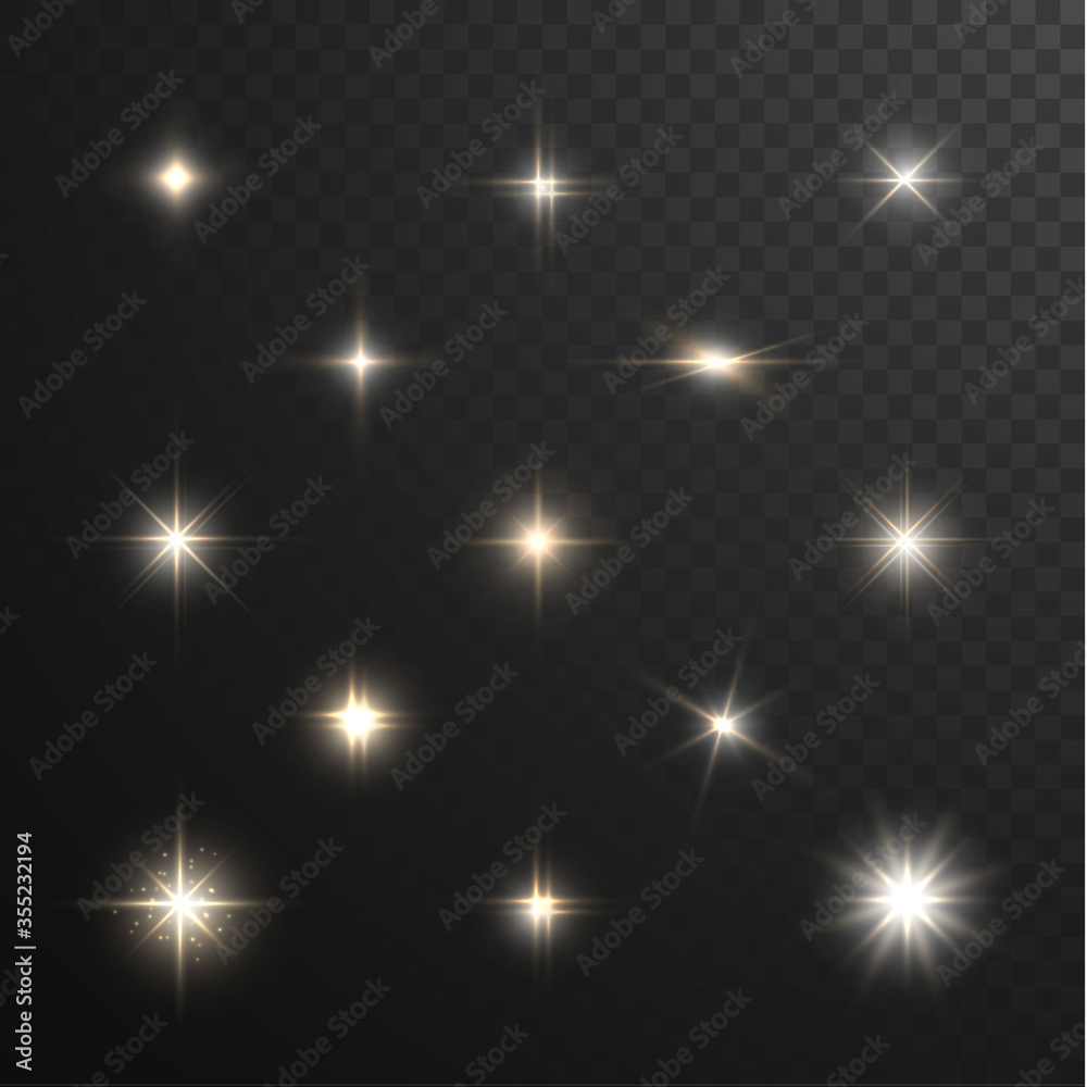 Stars and sparkles - collection of design elements on half-transparent background - eps10 vector Stars and sparkles - collection of design elements on half-transparent background - eps10 vector