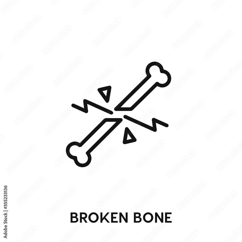 broken bone icon vector. broken bone sign symbol broken bone icon vector. broken bone sign symbol