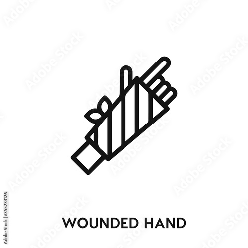 wounded hand icon vector. wounded hand sign symbol 
