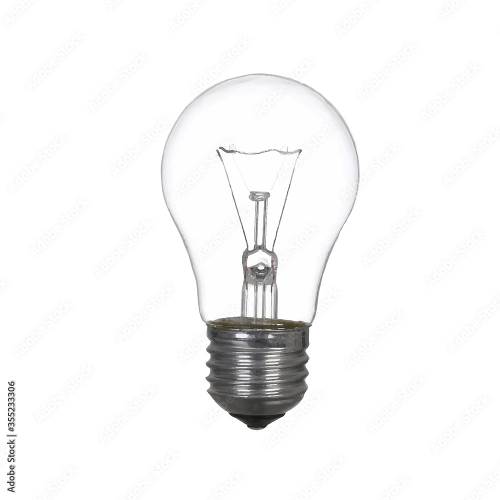 Incandescent filament lamp isolated on white background. Light bulb. Vector illustration eps 10 Incandescent filament lamp isolated on white background. Light bulb. Vector illustration eps 10