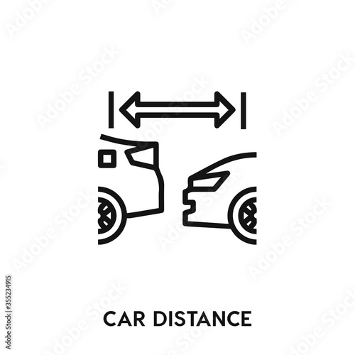 car distance icon vector. car distance icon vector symbol illustration. Modern simple vector icon for your design. car distance icon vector	