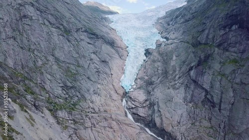 The Briksdalsbreen glacier in the national park of jostedalsbreen in Norway