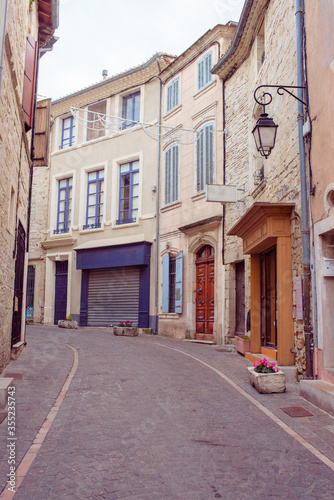 Rue Porte des Maréchaux, the way to Abbey of Saint-Gilles, monastery in Saint-Gilles, southern France © conssuella