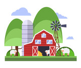 Farming and agriculture concept in flat design