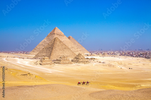 Great Pyramid of Giza  UNESCO World Heritage site  Cairo  Egypt.