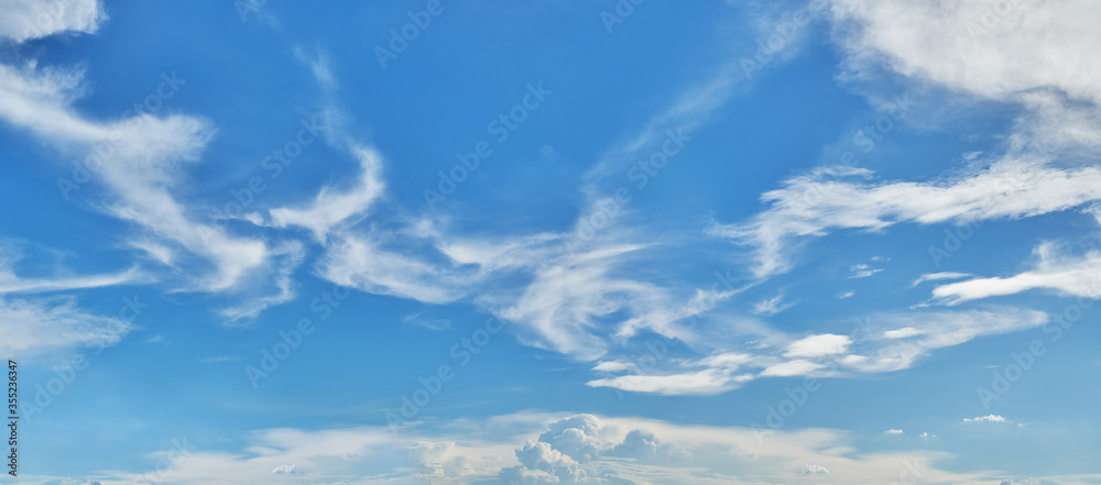 Fototapeta premium Peaceful nature scenery blue sky with clouds