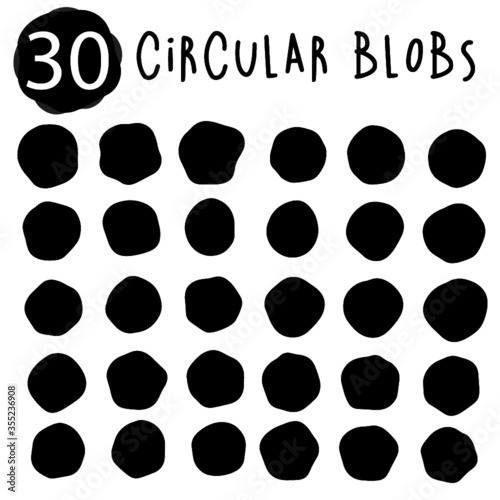 Circular blob shapes, abstract elements