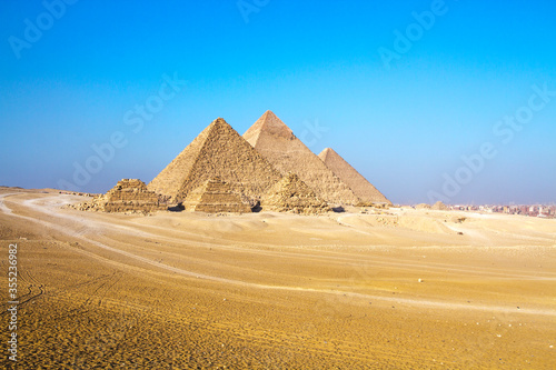 Great Pyramid of Giza  UNESCO World Heritage site  Cairo  Egypt.