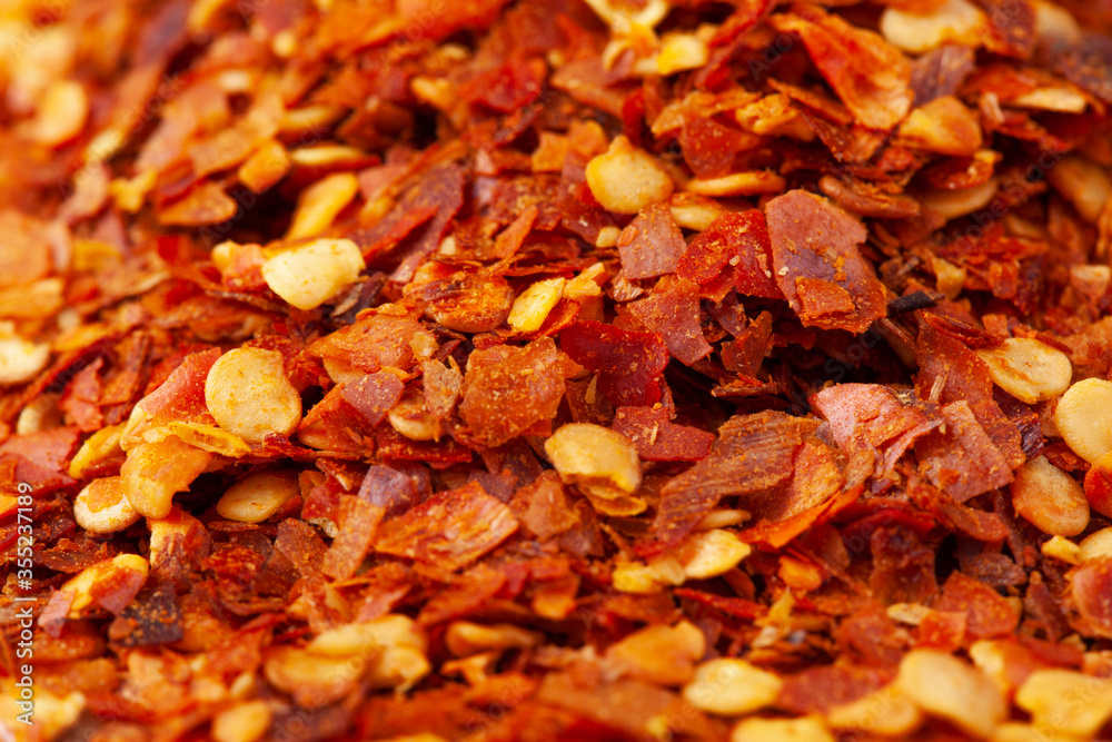 De Arbol Chilli Flakes in white natural spice De Arbol Chilli Flakes in white natural spice