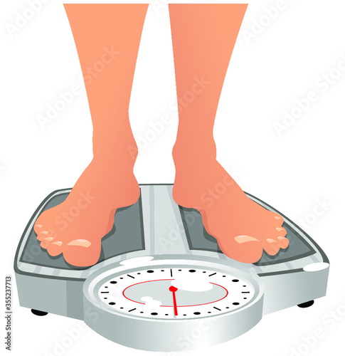 Feet on weighing scales
