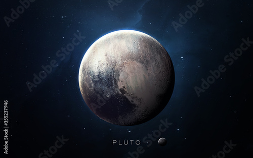 Pluto - High resolution 3D images presents planets of the solar system. This image elements furnished by NASA.