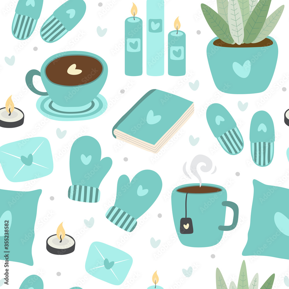Scandinavian Hygge concept design seamless pattern, Nordic winter elements with love, minimalism background, merry christmas pattern fabric, textile, cards, time to hygge, lagom background Scandinavian Hygge concept design seamless pattern, Nordic winter elements with love, minimalism background, merry christmas pattern fabric, textile, cards, time to hygge, lagom background