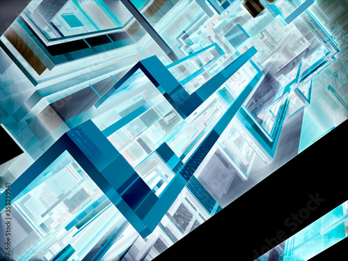Fototapeta Naklejka Na Ścianę i Meble -  surreal futuristic digital 3d design art abstract background fractal illustration for meditation and decoration wallpaper
