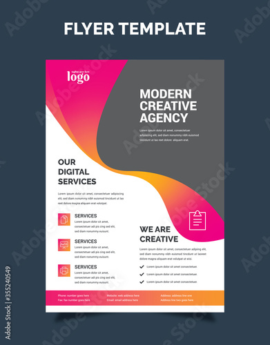 Corporate Flyer Layout with Colorful Elements