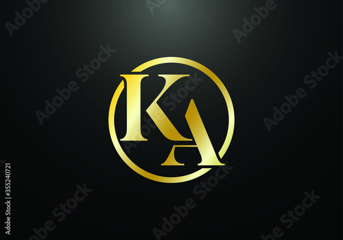 Initial Monogram Letter K A Logo Design Vector Template. K A Letter Logo Design photo