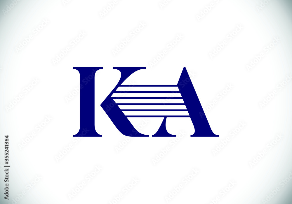 Initial Monogram Letter K A Logo Design Vector Template. K A Letter Logo Design Initial Monogram Letter K A Logo Design Vector Template. K A Letter Logo Design